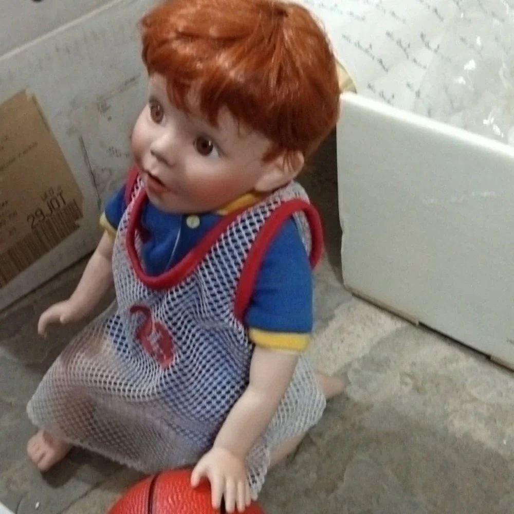 Danny by Elke Hutchens Porcelain‎ Doll Little Boy Basketball Player Original Box